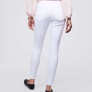 loft curvy skinny white jeans